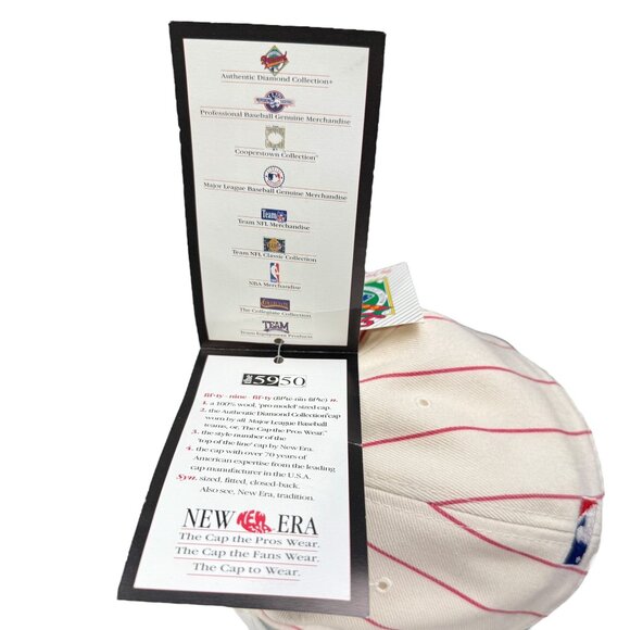 New Era 5950 Pro Model Wool MLB Cincinnati Reds Pinstripe Cap Size 6-7/8" NWT - Picture 8 of 11